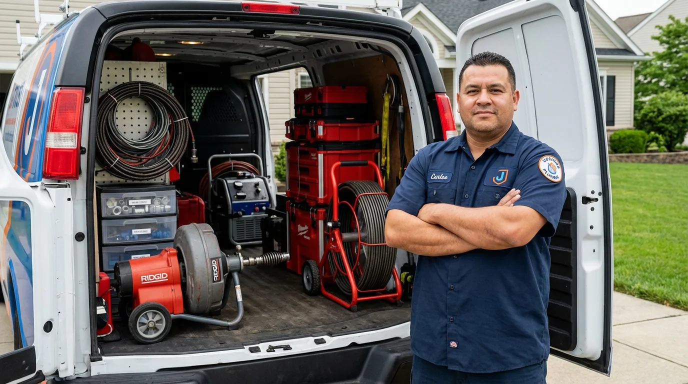 Professional drain cleaning equipment and Johns Plumbing LLC plumber in Quanah