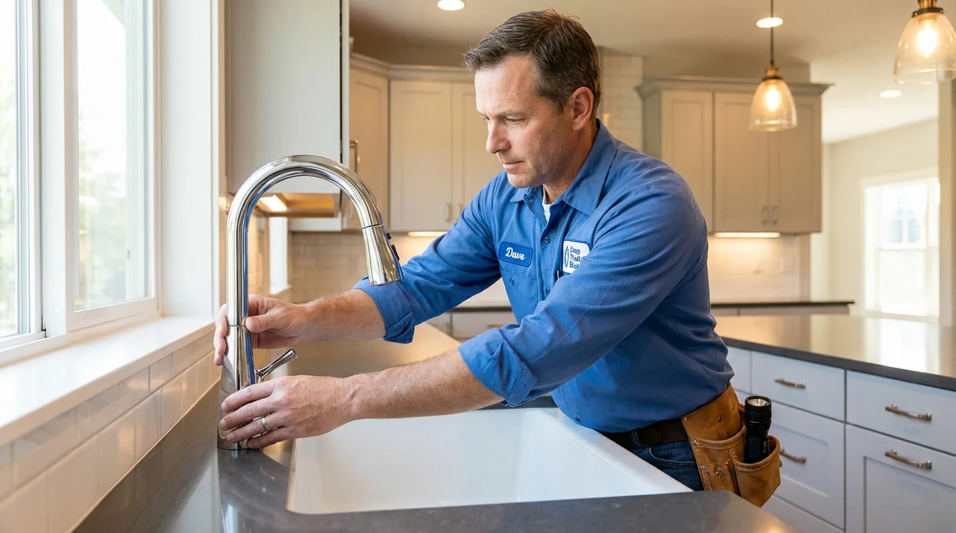 Kitchen faucet installation by Johns Plumbing LLC in Quanah